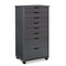 Contemporary Home Living 40” Gray Rolling Storage Cabinet with 8 Drawer